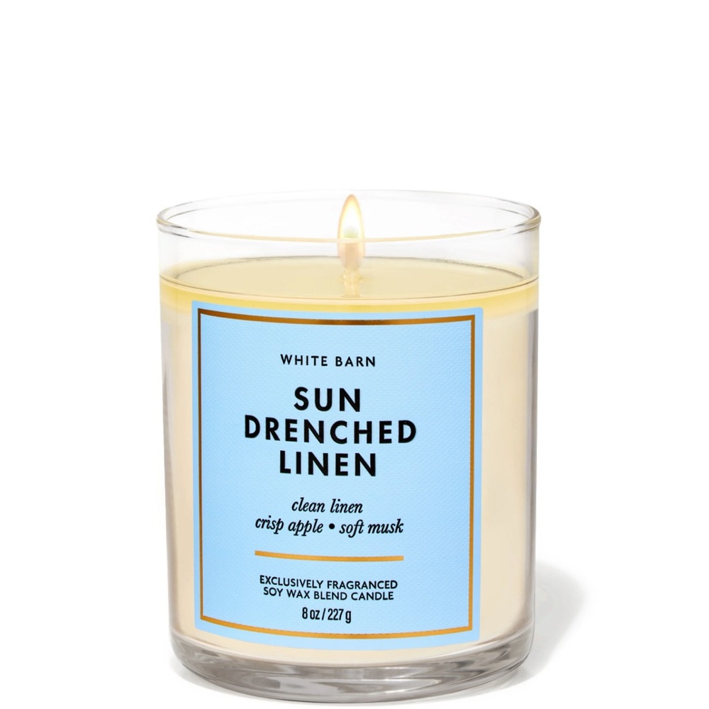 White Barn Sun Drenched Linen Single Wick Candle - 8 oz.